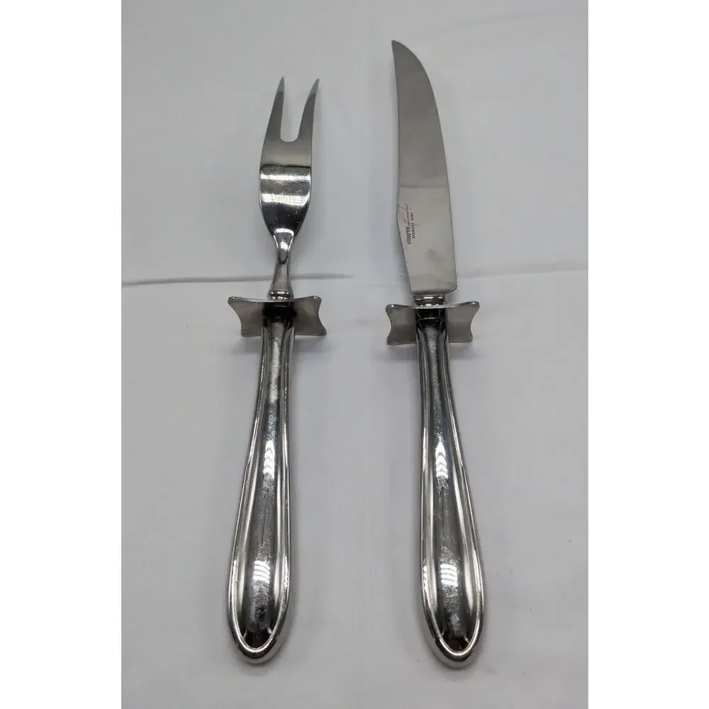 Hampton Stainless Korea Carving Knife Fork Set Vintage Roast Turkey Serving Set